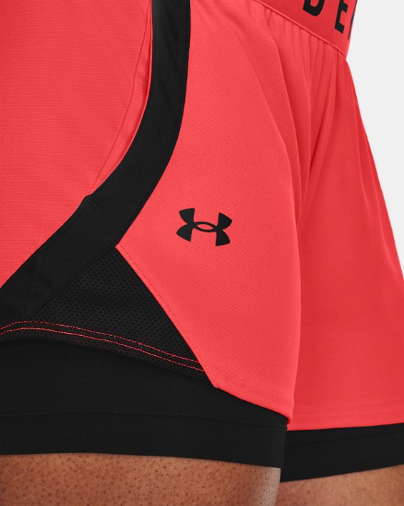 Women's UA Play Up 2-in-1 Shorts, Red, pdpMainDesktop image number 3